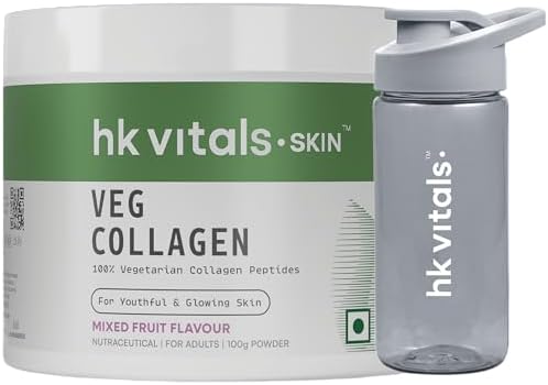 hk vitals Veg Collagen Supplement Powder, Mixed Fruit, 100g + Sipper