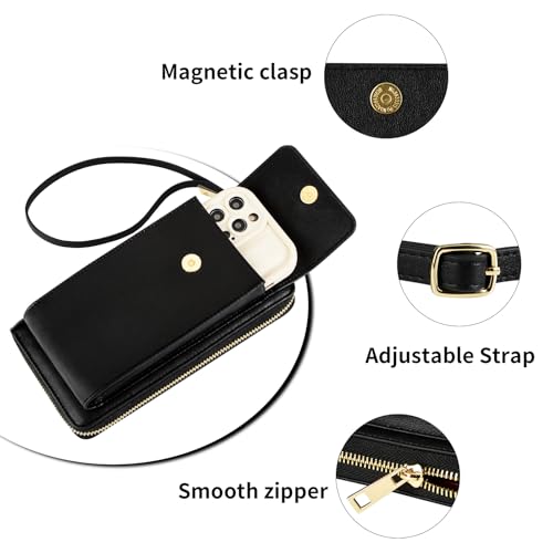 Small Cell Phone Purse Leather with Rfid Wallet Crossbody Bags for Women with Card Slots Adjustable Strap 5