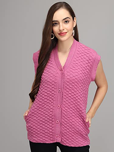 Image of eKools Women's Winterwear Woolen Sleeveless Sweaters (with Side Pockets)