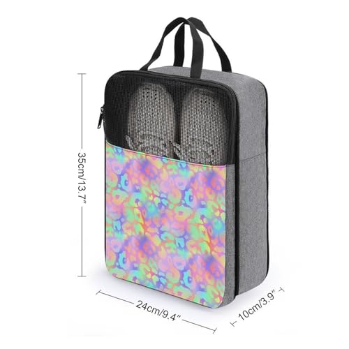 Sac à chaussures de voyage imprimé léopard arc-en-ciel pour valise - 2