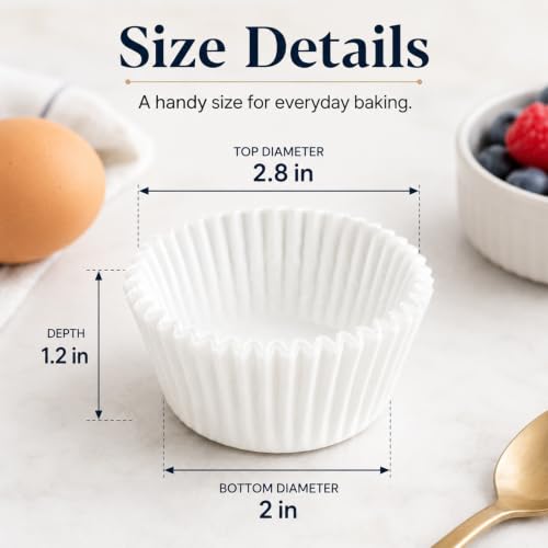Oeyliz Cupcake Liners 200 Counts Standard Cupcake Liners for Baking Cupcake Liner for Baking Cupcake Wrappers Baking Cups (200, White) — view 5