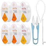 【Silicona de buena calidad】Nuestro elástico hilo transparente pulseras está hecho de silicona de buena calidad, que tiene buena elasticidad, resistencia al desgarro y al desgarro, puede volver rápidamente a su forma original después del estiramiento y no es fácil de deformar, puede usarlo para hacer todo tipo de joyas con confianza.