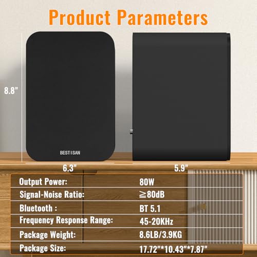 Altavoces de computadora con salida de subwoofer y graves BESTISAN 4
