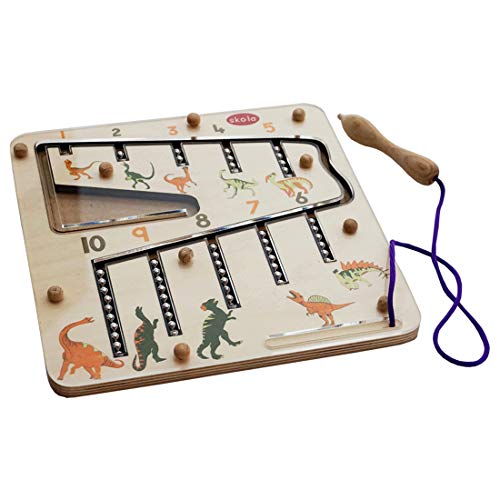 Skola Toys Dino Magnetic Number Maze - Match the quantity to number