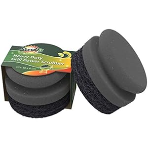 SCRUBIT Grill Cleaning Brush – Bristle Free BBQ Cleaner with Heavy Duty Scrubber Pad, Safe Cast Iron and Griddle Scraper Pads, Ideal Accessories for Charcoal and Gas Grills – 2 Pack