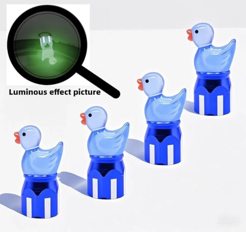 4-Pack Handmade Blue Duck Valve Stem Caps for Schrader Valves, Glow-in-The-Dark Tire Valve Covers, Unique Car & Bike Accessory, Fun Vehicle Customization, for Car Enthusiasts