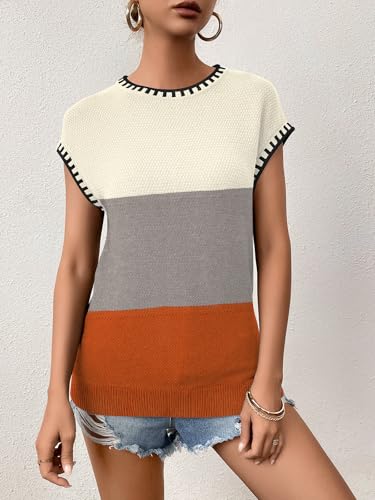 Women Knit Sweater Tops Cap Sleeve Summer Top 2026 Sleeveless Tank Tops Fashion Trendy Tshirts Clothes Fall Vest — view 4