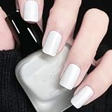 White Matte Nail Polish Quick Dry, Matte Top Coat Nail Polish, Long Lasting White Nail Polish Gel for Women, White Fingernail Polish, 12 ML