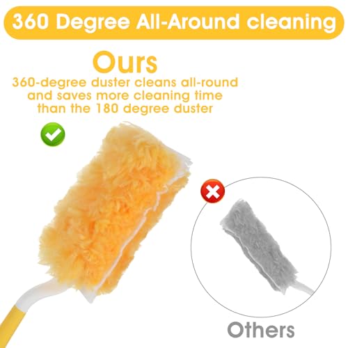 Image of Kifmurase 50Pcs 360 Heavy Duty Duster Refills, Disposable Duster Replacement Heads, Unscented Disposable Dusters Refills for Cleaning Home, Office, Corners, Blinds, Car (50 Refill + 1 Handle)