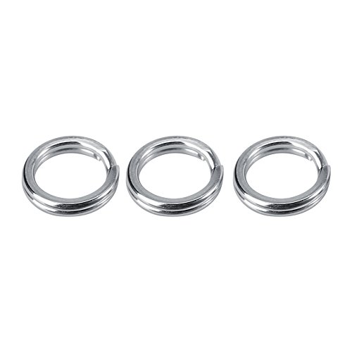 50pcs/100pcs Stainless Steel Fishing Tackle Bait Double Circle Split Ring Connector Split Ring Lure for Fishing Tackle Kit(A 10#)