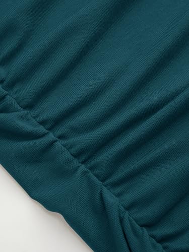 CIDER Women Ruched Crop Top Cap Sleeve Tee Boat Neck Fitted T Shirts3