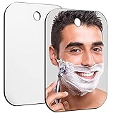 Shower Mirror Fogless for Shaving, 6 x 4 inches Small Mirror for Wall Camping, Frameless Portable Hanging Travel Mirrors, Unbreakable Handheld Locker, Makeup Plastic, Anti Fog Shave Mirrors, Bathroom