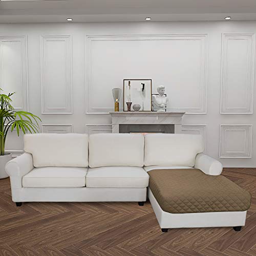 Image of Easy-Going Microfiber Sofa Slipcover L Shape Sectional Couch Cover 42X52 Inches Rectangular Chaise Lounge Cover Reversible Furniture Protector For Pets Kids Children Dog Cat(Camel /Camel)