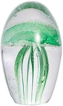 Leadigol Crystal Jellyfish Figurines,Jellyfish Art Statue,Desktop Jellyfish Ornament,Transparent Jellyfish Sculpture,Sea Animal Ornament for Home Office