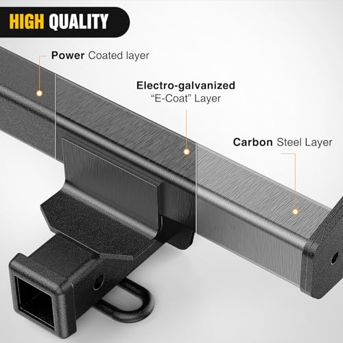 Image of Nilight Class 3 Trailer Hitch 2 Inch Receiver Tow Hitch Compatible with 2018 2019 2020 2021 2022 2023 2024 Subaru Crosstrek All Black Powder Coated