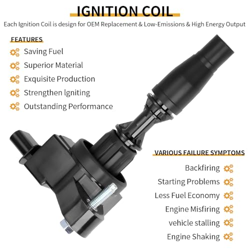 Image of Set of 6 Ignition Coils Pack UF830 12666339 with Iridium Spark Plugs Compatible with 2016-2020 Buick Cadillac Blazer Camaro GMC Acadia Canyon ATS CT6 CTS XT5 3.6L 2.0L 2.5L V6