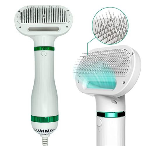 Petlux 2021 Pet Hair Dryer with Slicker Brush, 3 Heat Settings, One-Button Hair Removal, Portable Dog Blower, Professional Home Grooming Furry Drying for Small Large Cat Dog…