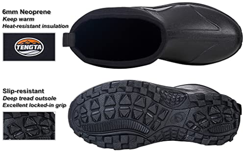 TENGTA Narrow Fit Waterproof Rubber Rain Boots for Men and Women - Durable 6mm Neoprene Insulated, Ideal for Hunting, Farming & Outdoor Work3