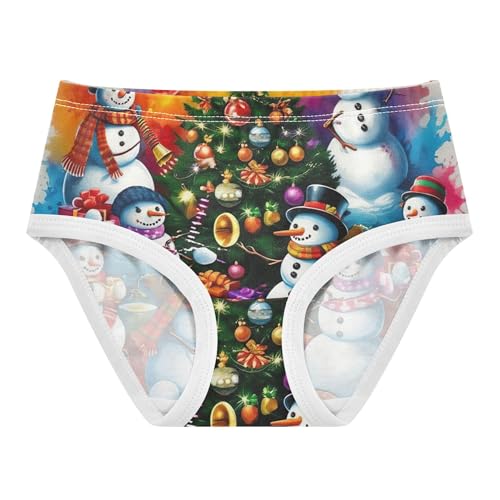 Funny Girls Underwear Toddlers 2t Cotton Cute Panties Girl Colorful Christmas Trees Snowmen Kids Undies Briefs