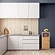 Relaxdays Badschrank Bambus, HBT: 87 x 36,5 x 33 cm, schmales Badregal mit Tür, 2 offene Ablagen, Badkommode, Natur