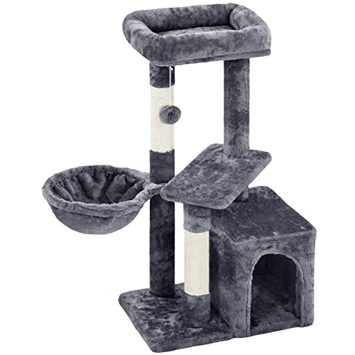 Topeakmart Cat Tree 33in Cat Tower with Extra Scratch Boards and Sisal Posts as Kitty Activity Center