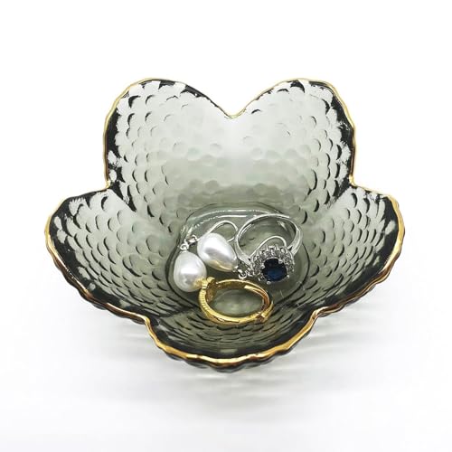 Besskon YYGUS24051000 Flower Ring Dish Jewelry Tray, Glass Jewelry Dish Tray cover