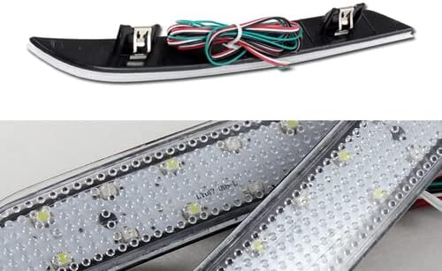 LED Rear Bumper Lower Stop Brake Light Tail Lamp 2 Pieces Compatible with 2011-2016 BMW 528i 535i 550i F10 F11 F18, 2012 2013 2014 2015 (Clear Lens)