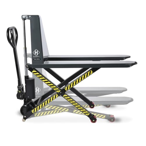 HEMMDAL Scherenhubwagen PTM | 1.000 kg Tragkraft | 85-800 mm Hubbereich | 1.150 mm Gabellänge | Lenkrad aus robustem Polyurethan | Polyurethan Einfach-Gabelrollen | Hubtisch