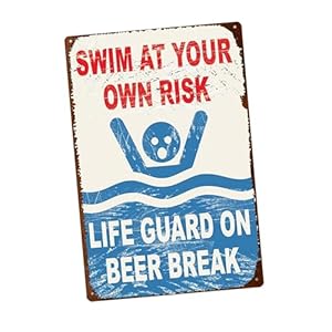 MagiDeal Retro Schwimmbad Warnschild 20x30cm