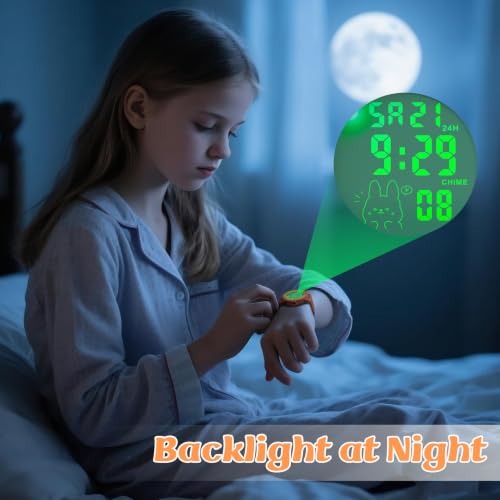 Image of Edillas Kids Digital Watch 7-Color LED Light Waterproof Wristwatch Ideal for Children