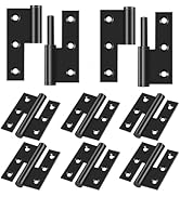 MOZCORN Lift Off Hinge 3IN Black Door Hinges,6 Pack,Right