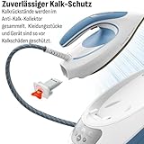 Tefal Dampfbügelstation Express Protect SV9202 | 7,5 bar | Dampfstoß: 520 g/Min. | Dauerdampfmenge: 130 g/Min. | Anti-Kalk-Kollektor | Durilium AirGlide Autoclean-Bügelsohle | Weiß/Blau - 7