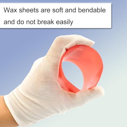 Image of Dental Base Plate Wax 20pcs Red Denture Base Plate Casting Modling Wax Sheet, Dental Denture Materials for Modeling Filling Lab Dentist Auxiliary Material