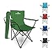 Produktbild Klappstuhl Campingstuhl - Outdoor Tragbarer Gartenstuhl Leichter Design Liege Sitz mit Getränkehalter - Ideal für Sommer to go Strand, Sonnenbaden, Angeln, Partys, Ausflüge und Grillabende (Grün)