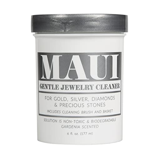 Maui Gentle Jewelry Cleaner Solution Amonia Free Non-Toxic - 100% Biodegradable Liquid Solution - Gardenia Scent - Cleaner For Gold Silver Fine Jewelry & Fashion Cleaning- Top Quility- Made In Usa #TOP7