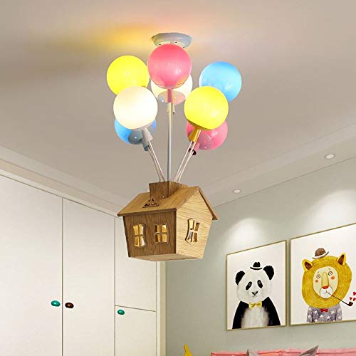 Preisvergleich Produktbild WSYYWD Deckenleuchte Kinderzimmer Wohnzimmer Esszimmer Esszimmer Dekoration Lampe Einfache geführte Hausform 6köpfig Kaltweiß