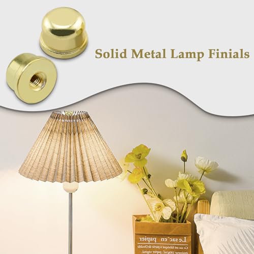 Marrteum LAMPFINIALS-GD-2P 1/2 Inch Tall Lamp Finial Tapped 1/4-27 Knob Lamp Accessories thumb #3