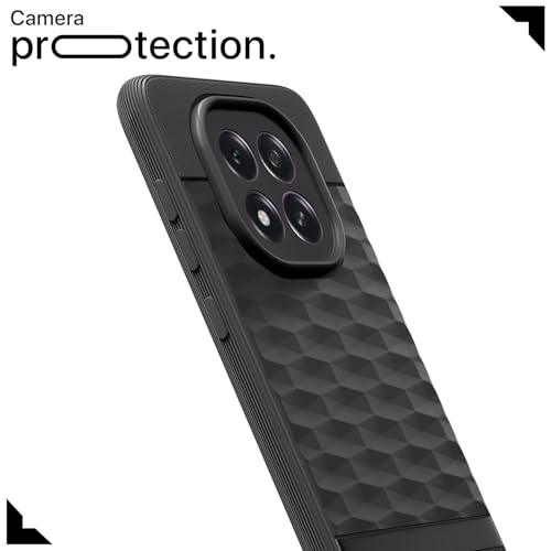 Image of Pikkme Back Cover for Oppo F29 5G Soft Grip 3D Hexa Cube Texture Silicone Bumper Case (Black)