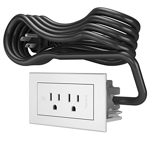 Wiremold Legrand radiant Multitoma empotrable para muebles 2 tomas Blanco Cable 6 pies