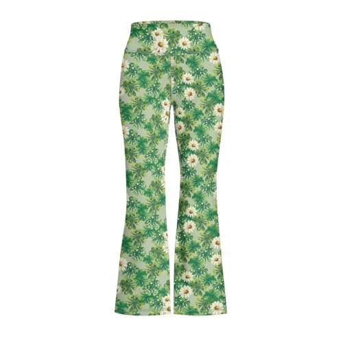 Girls Yoga Pants Dynamic Bell Bottom Girls Wide St. Patrick's Day Leggings Spring Quick-Drying4