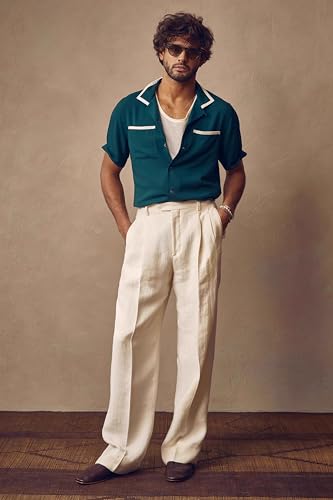 Linen Pants Men Casual 2025 Summer Beach Elastic Waist Pant Travel Work Trousers3