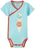 Zutano Baby Boys' Sugar Cone Screen S/s Wrap Body, Aqua, 6 Months