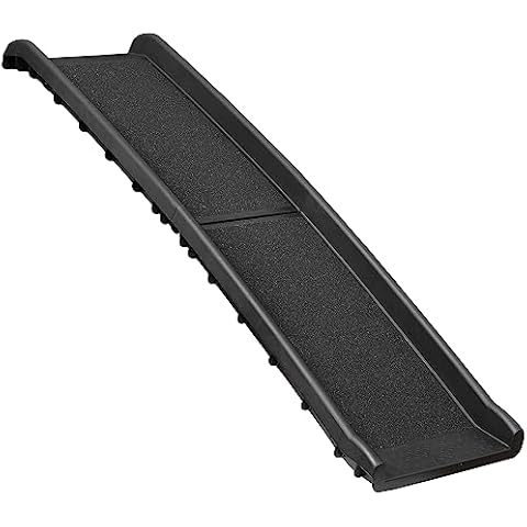 Epetlover 62 Inches Folding Dog Ramp for Cars Trucks SUVs Portable Pet Ramps for Large Dogs Non-Slip Stairs Step Ladder with Raised Siderails, Black Cover