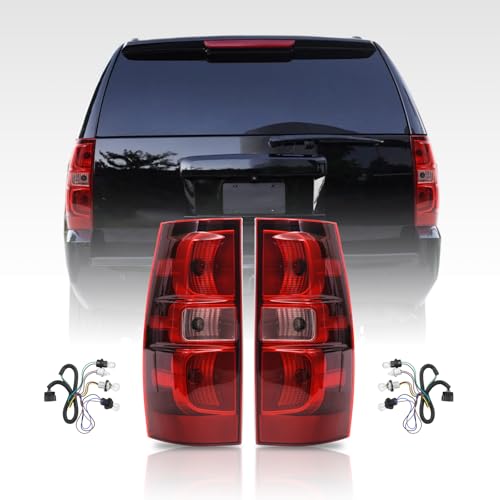 Tektend Tail Light Assembly Compatible with 2007-2014 Chevy Suburban/Tahoe Tail lights Rear Brake Lamp with Bulbs and Wiring Harness, Passenger and Driver Side by Tektend - Used condition - US$69.17