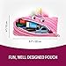 ZIPIT Unicorn Pencil Case for Girls, Cute Zipper Pouch for Kids Teens, Stationery Bag for School, Pink