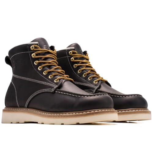 Image of SUREWAY 6in Moc Toe Work Boots for Men, Wedge Sole, Steel /Soft Toe