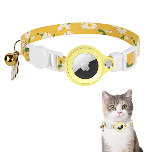 Tdtok Airtag Cat Collar, Floral Cat Collars With Airtag Holder, Breakaway Air Tag Cat Collar With Bell And Safety Buckle, Adjustable Airtag Collar For Girl Boy Cats Puppy Fit Necks: 8.6’’-13.4’’ #TOP7