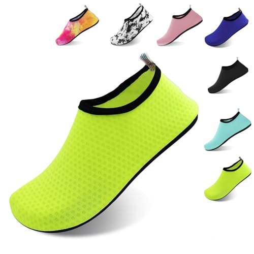 FANWINKJ Scarpe da Nuoto, Scarpe da Yoga, Scarpe da Acqua Traspiranti ed Eleganti per Spiaggia, Sport, Surf e Nuoto, Uomini e Donne, verde-36-37