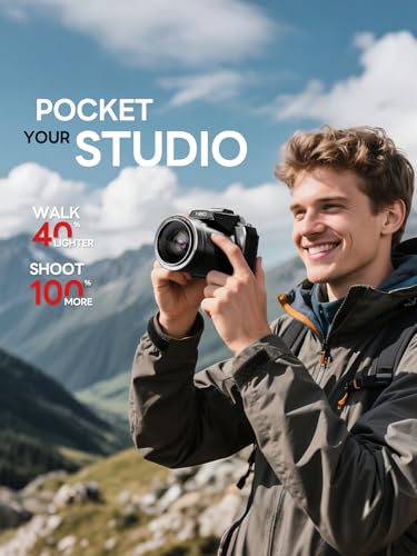 NBD 5K/30FPS Video Camera for Vloggers, 64MP Ultra HD with 180° Flip Screen & WiFi, 16X Zoom, Autofocus, 500g Light (40% Than DSLR) - Vlog Kit with 32GB Card & Dual Batteries (Graphite) - Image 4