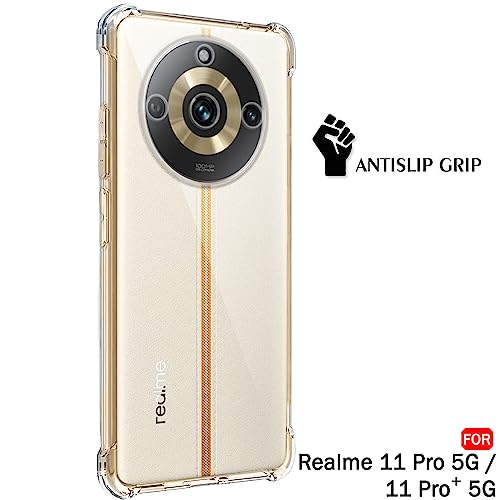 Image of TheGiftKart Crystal Clear Back Cover Case for Realme 11 Pro / 11 Pro Plus 5G | Shockproof Soft TPU Case | Cushioned Edges for Ultimate Protection Back Cover Case (TPU, Transparent)